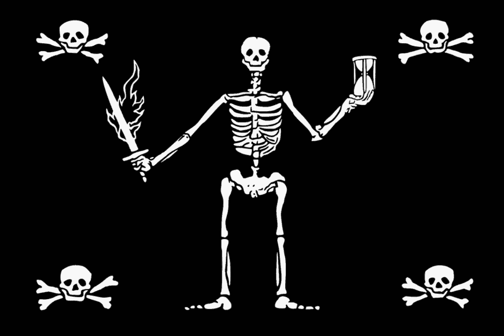 Image of buccaneer Anne Bonny's Jolly Roger pennant