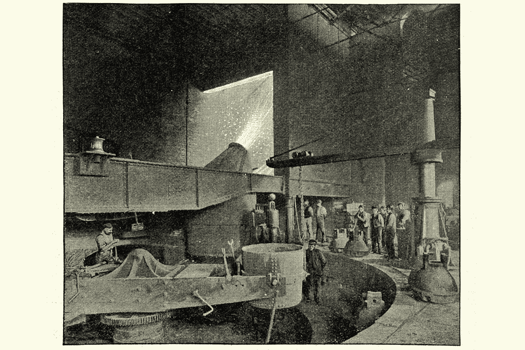 Image of a Bessemer converter during the industrial revolution
