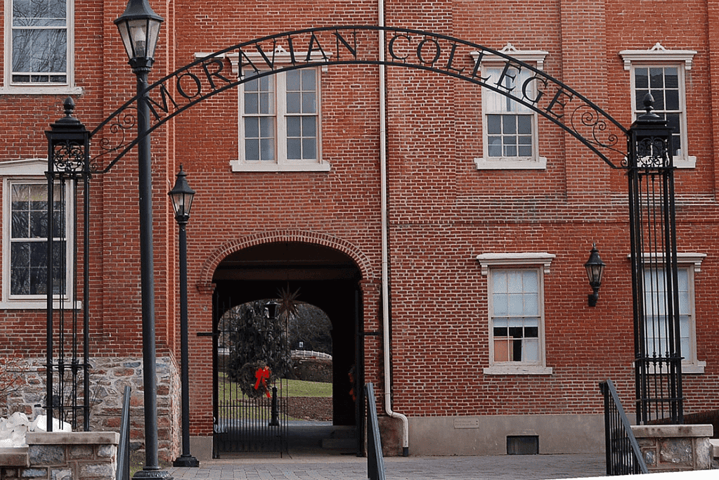 Image of an ornamental entry gate at Moravian College, one of the oldest U.S. colleges.