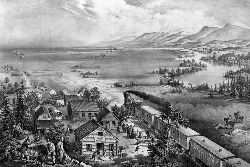 Image of a railroad in use during the industrial revolution