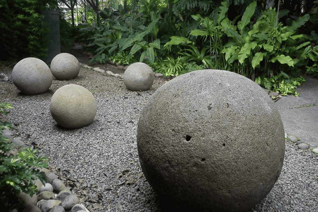 Image of the stone spheres of Costa Rica, an example of some of the most famous artifacts in history