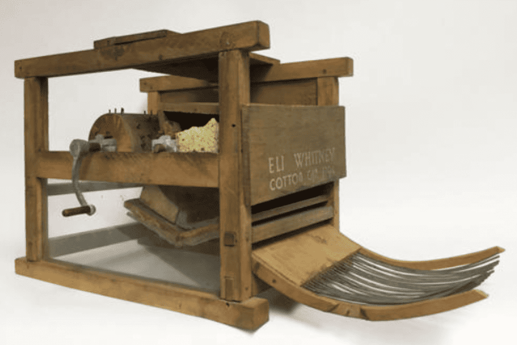Image of a cotton gin built by Eli Whitney