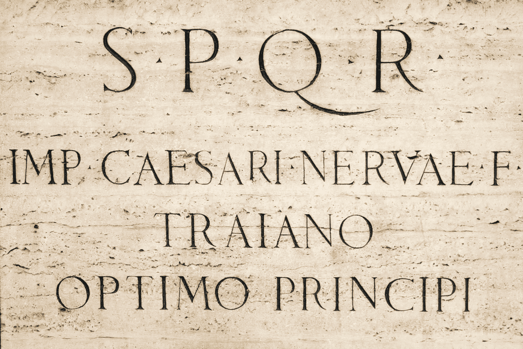 Image of a stone etching honoring the Roman emperor Trajan