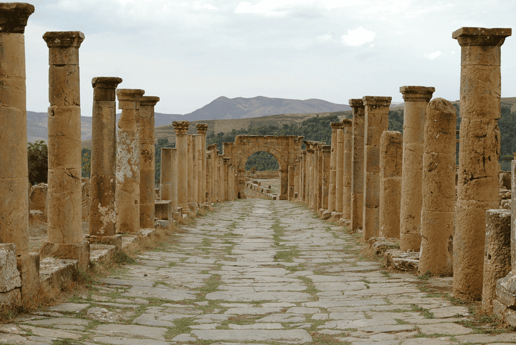 Image of one of the first major road system in history, the Appian Road, one of many fascinating ancient history facts about Rome