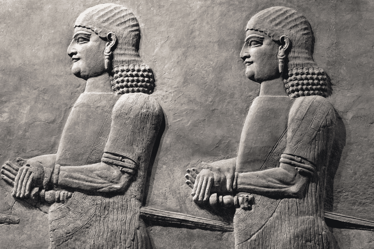 Image of a stone relief for an article about ancient Mesopotamian technology