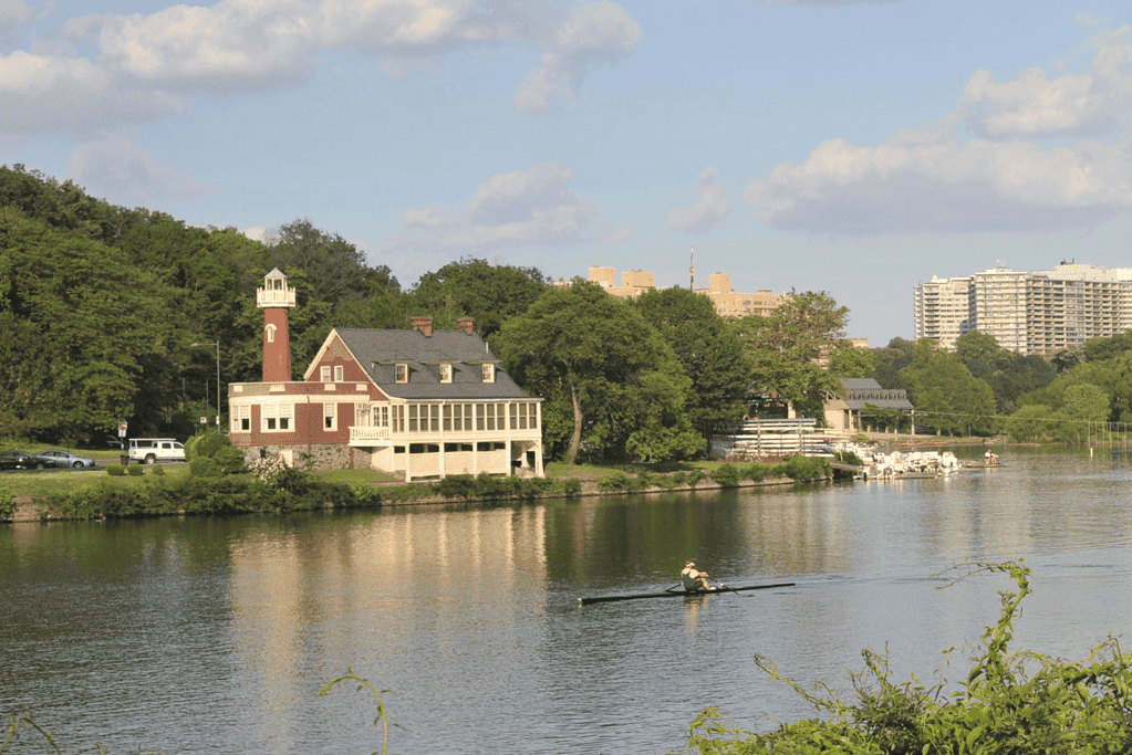 Image of the Schuylkill River in Philadelphia, where Ben Franklin likely tested his swim fin invention