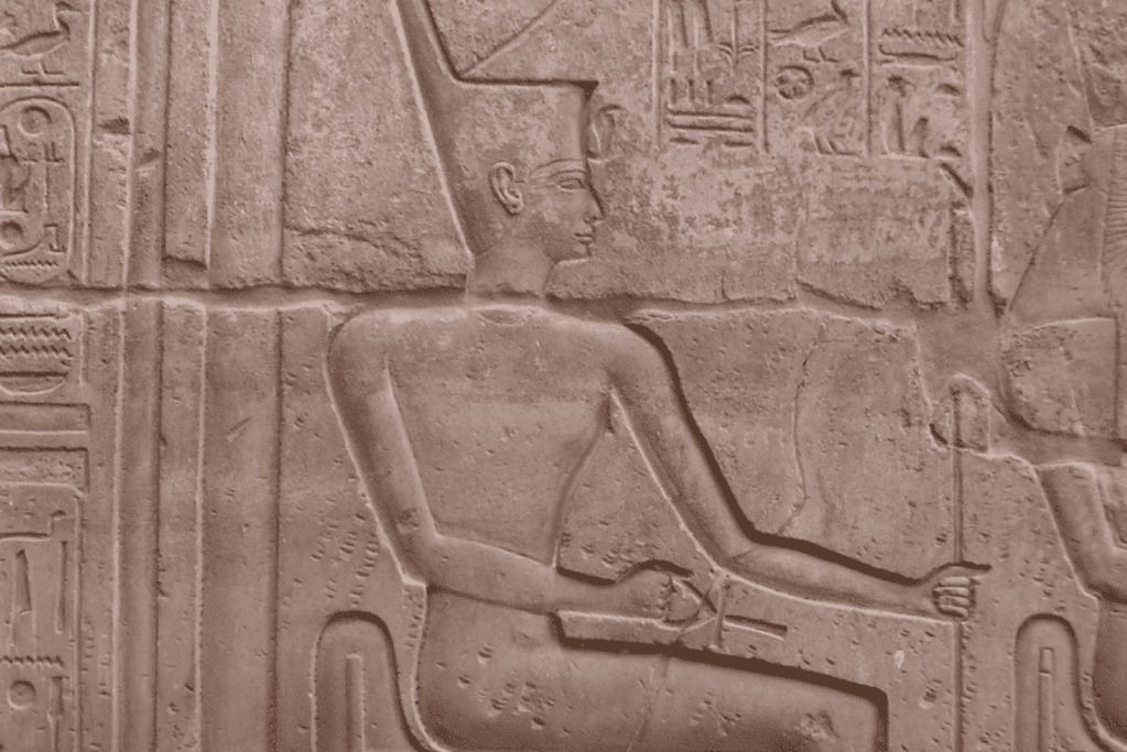 Image of a relef depicting the ancient Egyptian goddess Neith