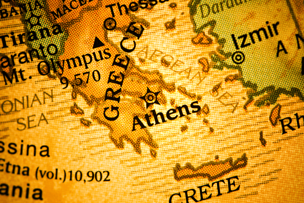 Image of a map of Greece for an article about ancient Greek city states