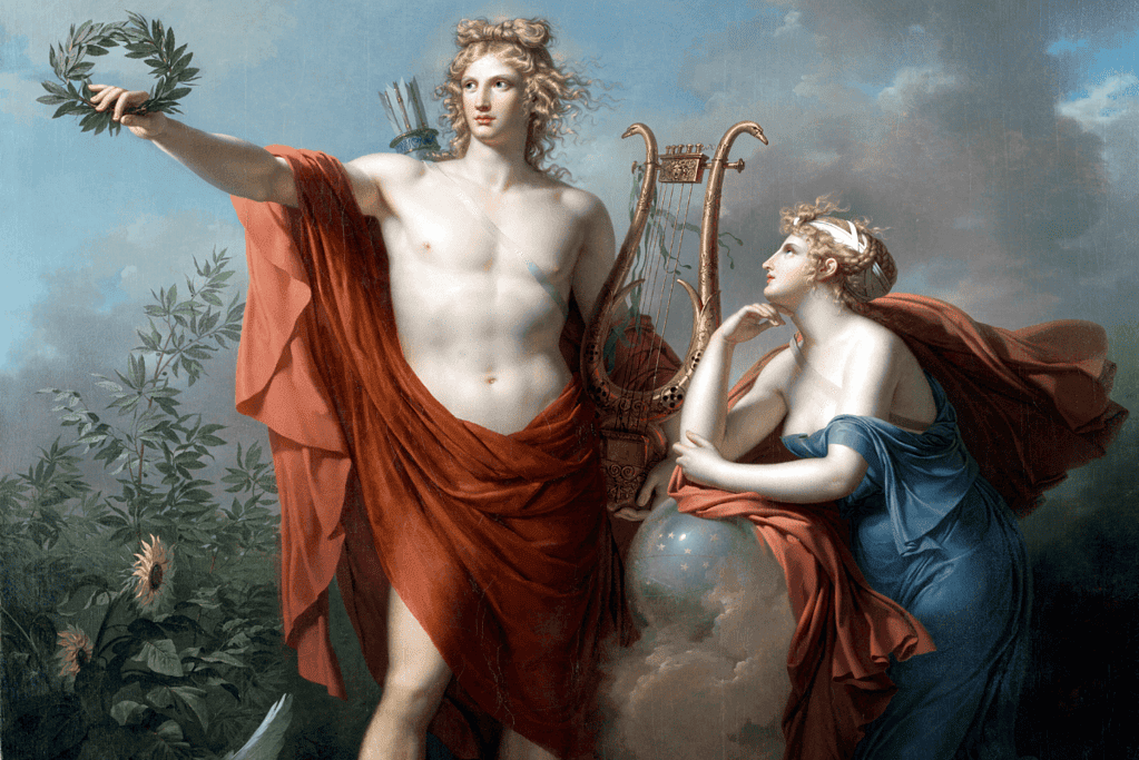 Image of a painting depicting the greek god apollo