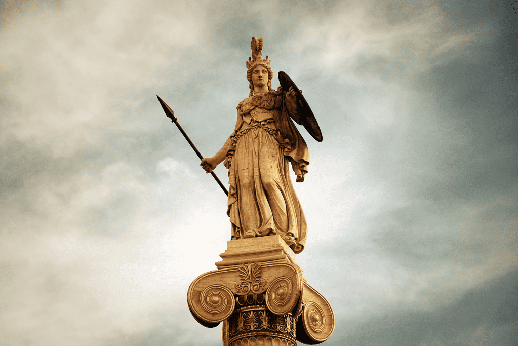 Image of a statue of the greek goddess athena
