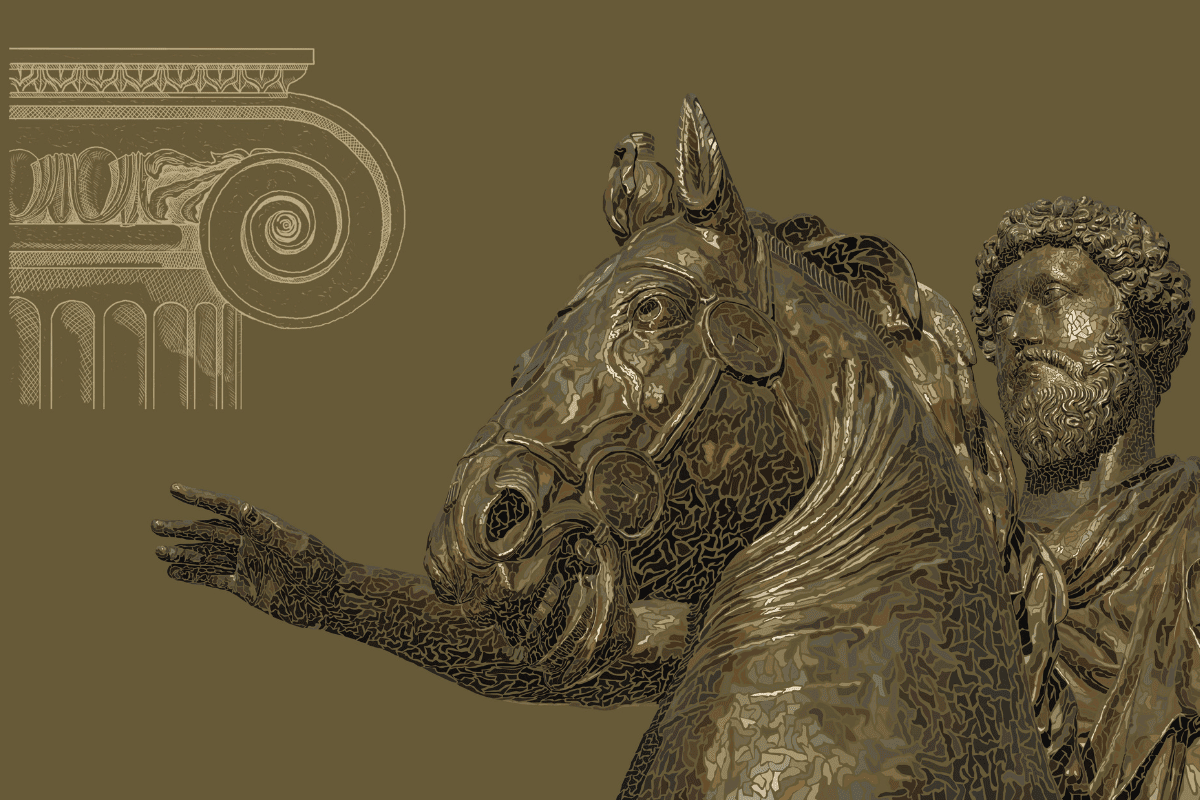 Image of Roman Emperor Marcus Aurelius on horseback