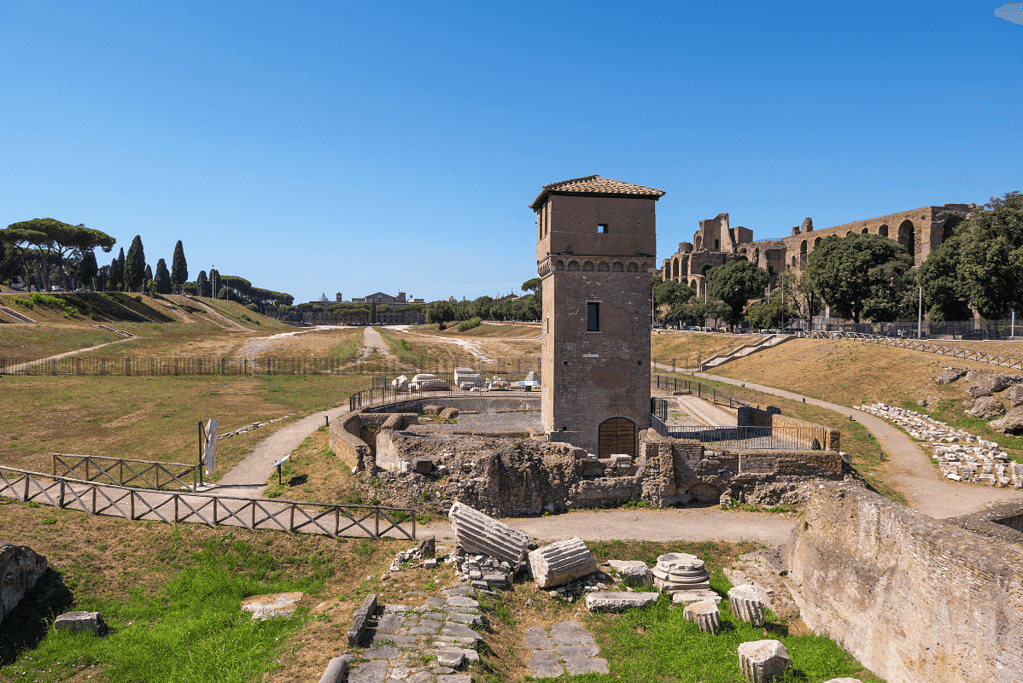 Image of the ruins of the Circus Maximus in Rome, Italy