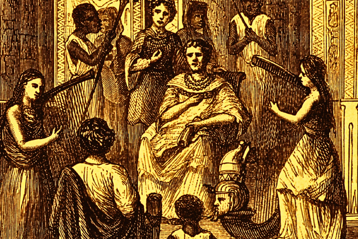 Image of a drawing featuring the builder of the Lighthouse at Alexandria, one of the seven wonders of the ancient world.