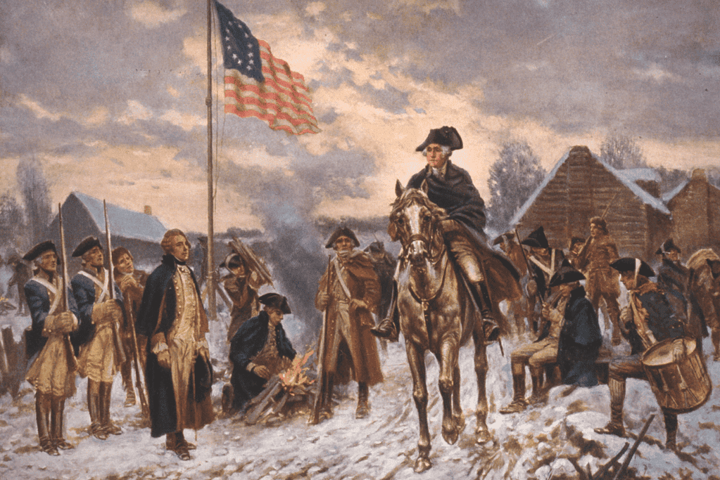 Image of Goerge Washington at Valley Forge 