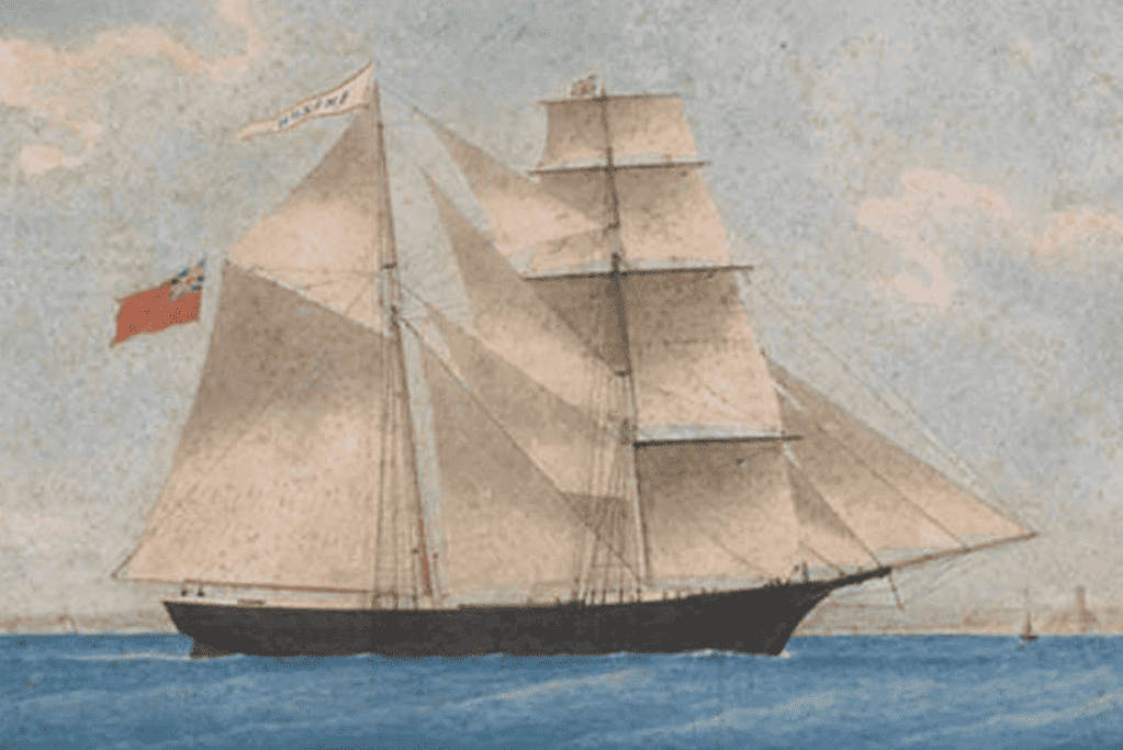 Image of a painting of the Mary Celeste under sail