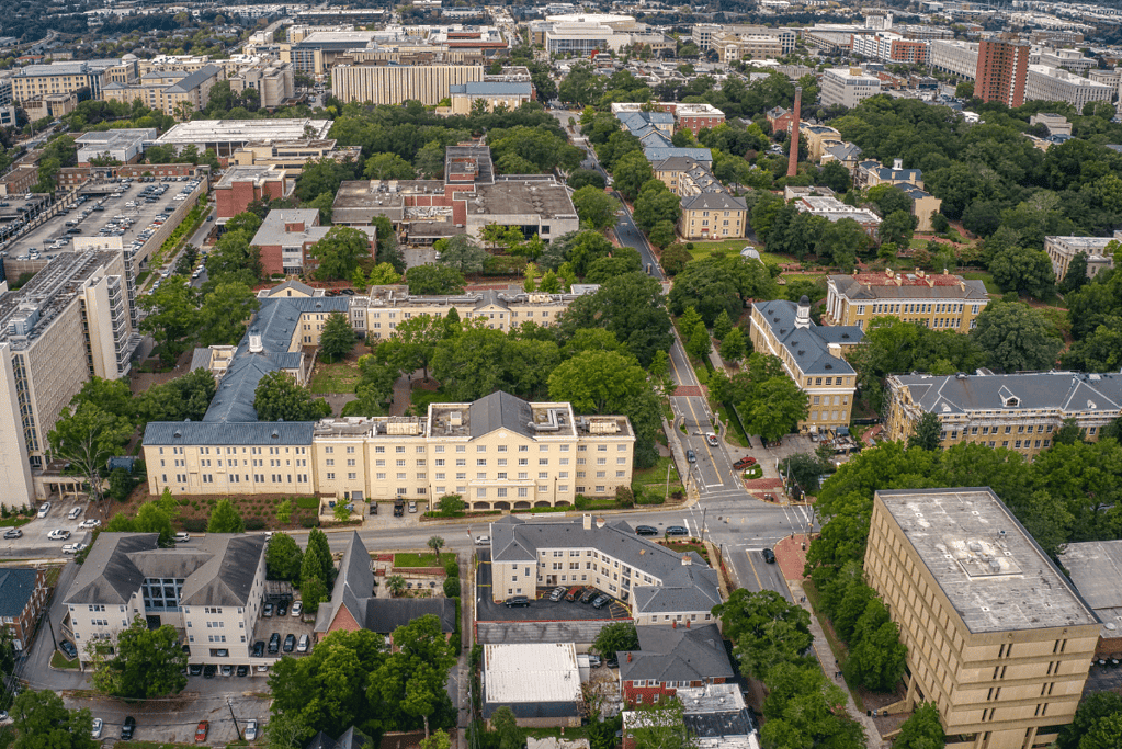 Image of an aerial shot of the campus of the UIniversity of South Carolina