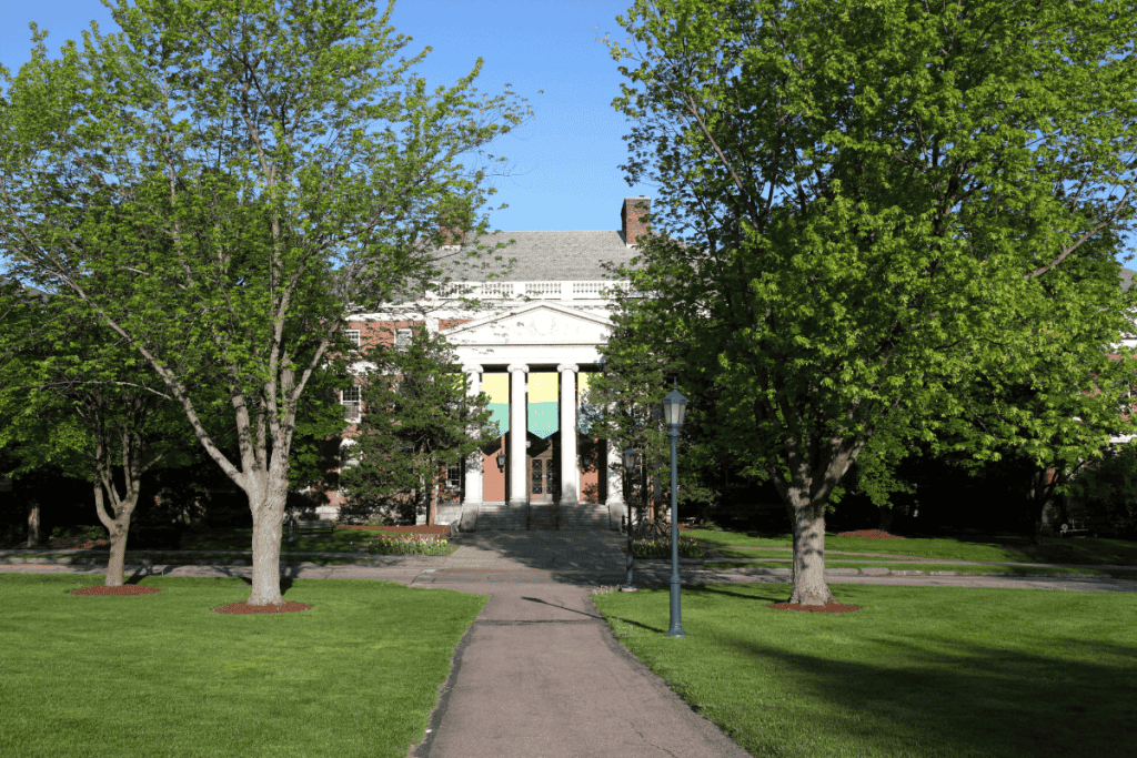 Image of an admin building at the University of Vermont