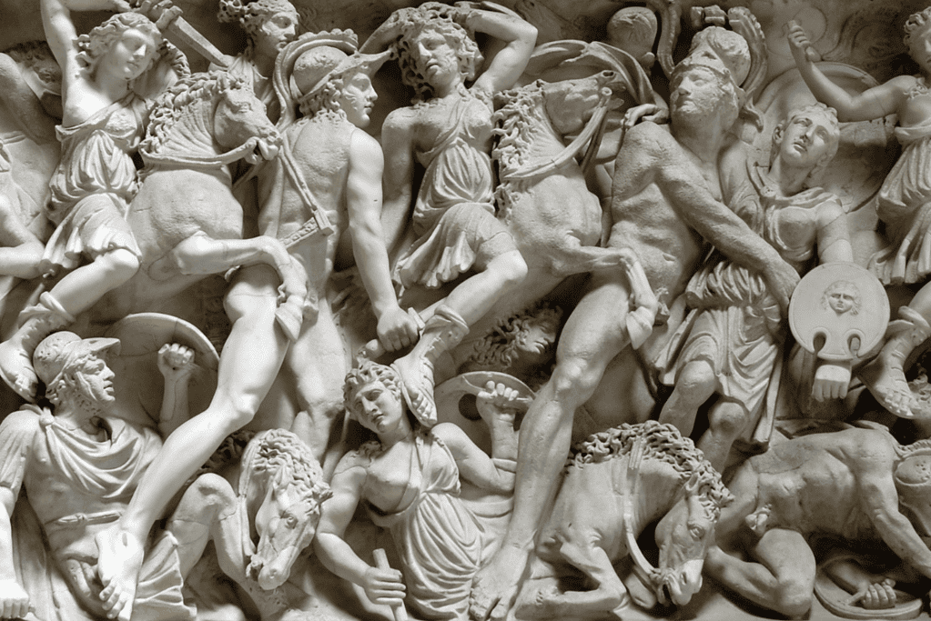 Image of a wall frieze of one of the many ancient battles fought by the Roman Empire