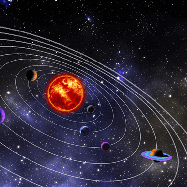 Image of an artist's rendition of home to the 7 wonders of the solar system