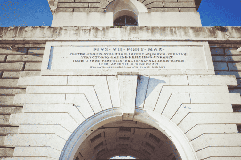 Image of the entrance to Milvian Bridge, the site of one of the most famous battles in history
