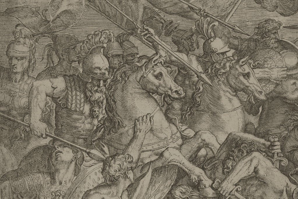 Image of an artist's rendition of the Battle of Milvian Bridge