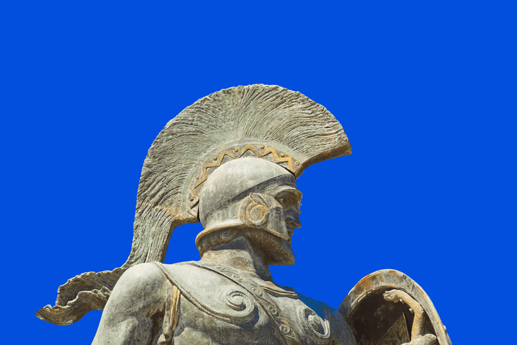 Statue of King Leonidas in Sparta, Greece - he led Spartan forces against the Persians at one of the greatest ancient battles in history, Thermopylae