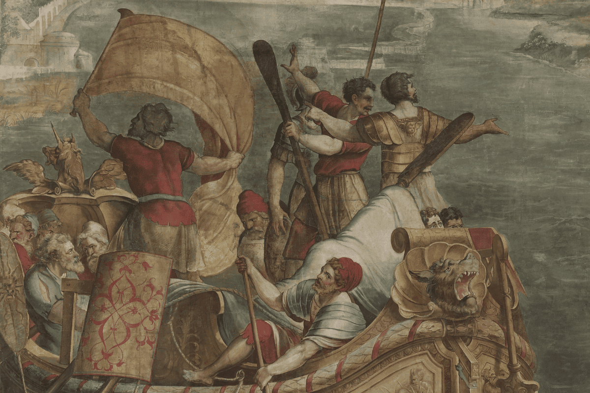 Image of an artists rendition of one of the most significant ancient battles in world history, the Siege of Carthage