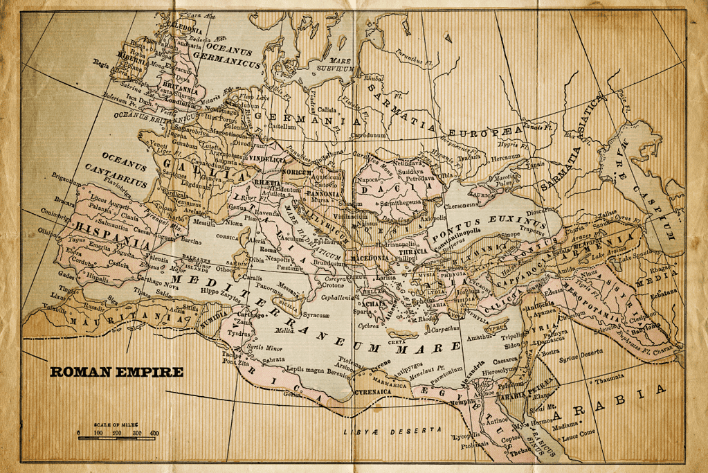 Image of a map of the Roman Empire