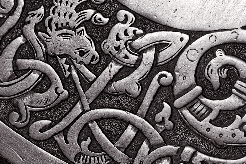 Image of a traditional wood carving from the era of famous Vikings