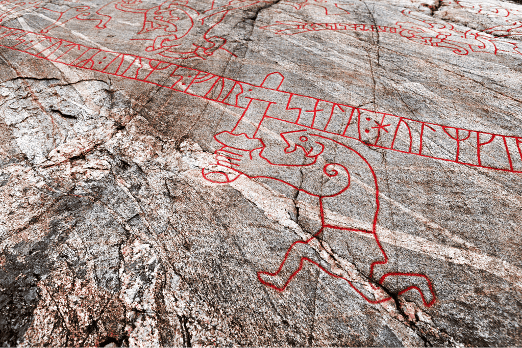 Image of the Viking-era rock carving in Sweden