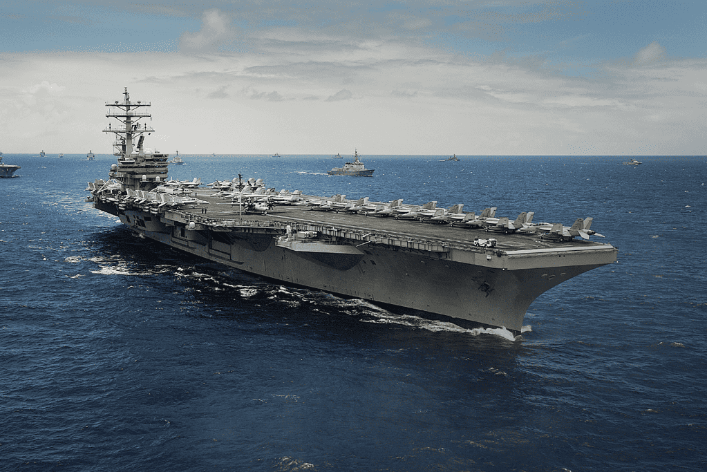 Image of the Nimitz class aircraft carrier, the USS Ronald Reagan