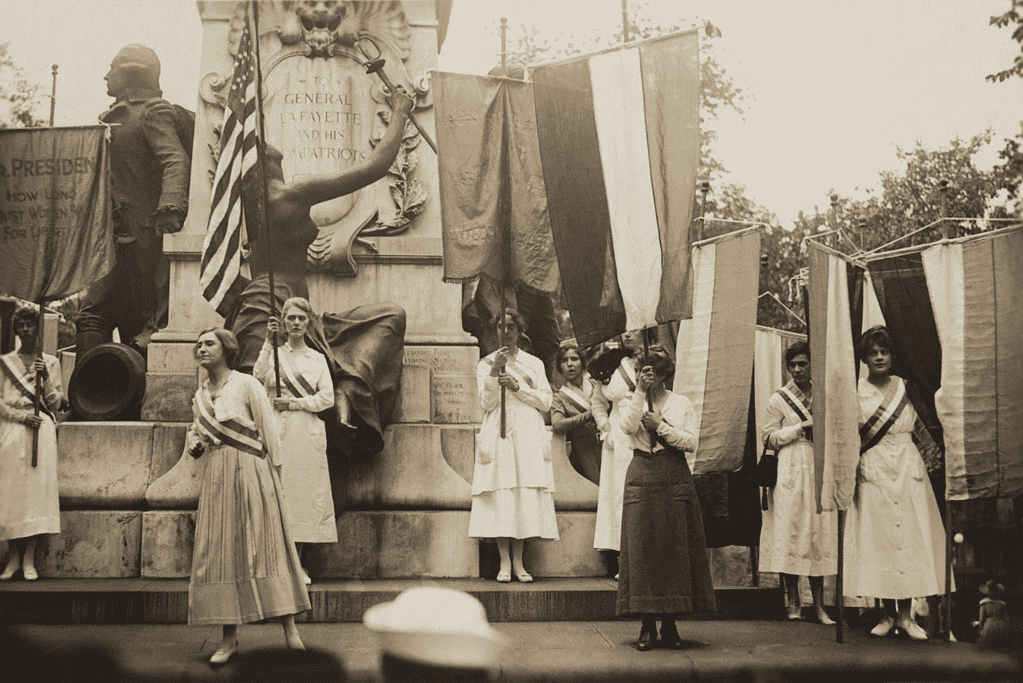 Image women's suffrage movement leaders in Washington D.C., in 1918