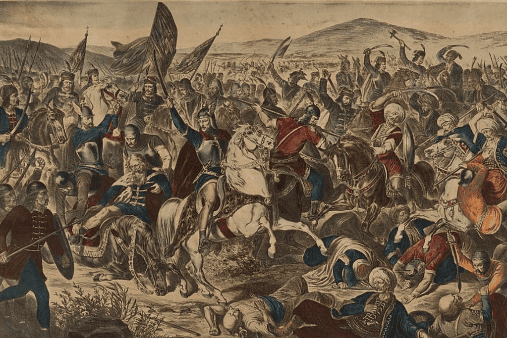 Image of an artist's depiction of the Battle of Kosovo in 1389