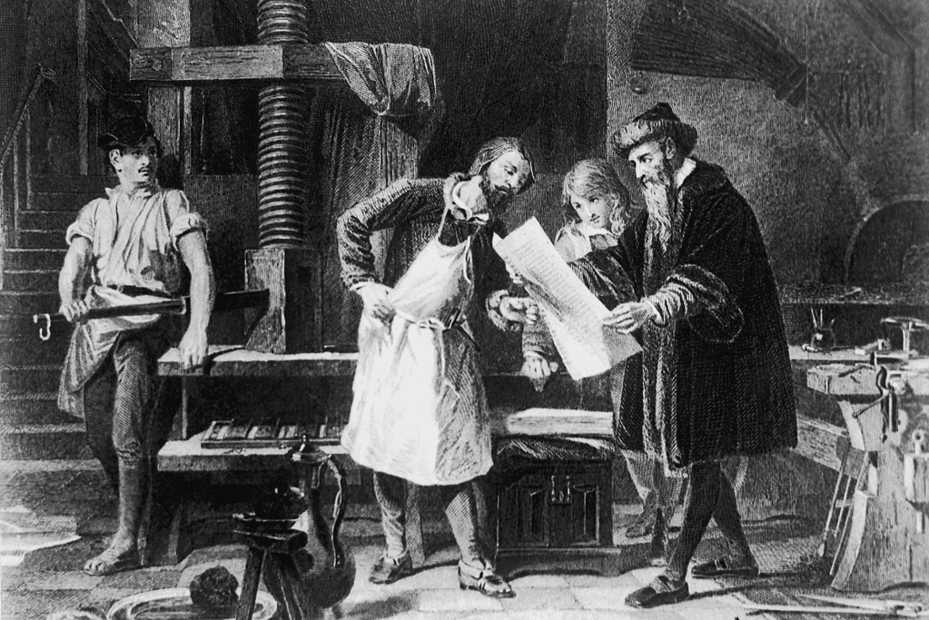 Image of the renaissance printing press inventor, Gutenberg