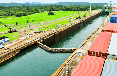 Image of one of the great 7 Wonders of the Modern World, the Panama Canal