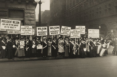 Image of women's suffrage movement leaders in Chicago, October 1916