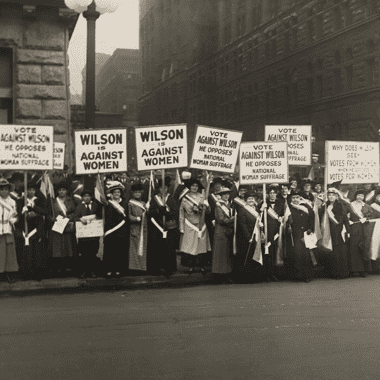 Image of women's suffrage movement leaders in Chicago, October 1916