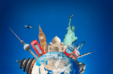 Image of a variety of the known wonders of the world