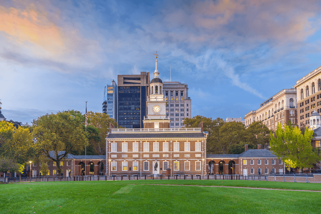 Independence Hall, Philadelphia, Pennsylvania, U.S. Image of Independence Hall in one of the many cities named Philadelphia; Philadelphia, Pennsylvania, USA