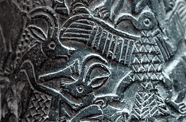 Image of a stone carving depicting a battle related to Mesopotamian mythology: Image Credit: https://commons.wikimedia.org/wiki/User:Neuroforever