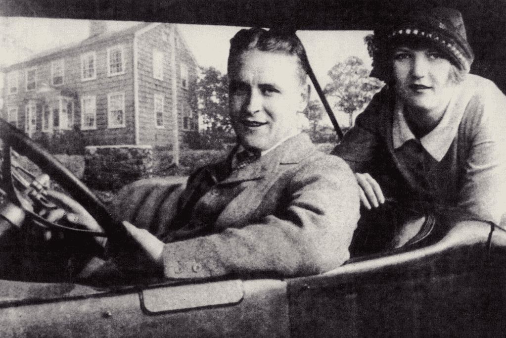 Image of F. Scott and Zelda Fitzgerald out for a ride.