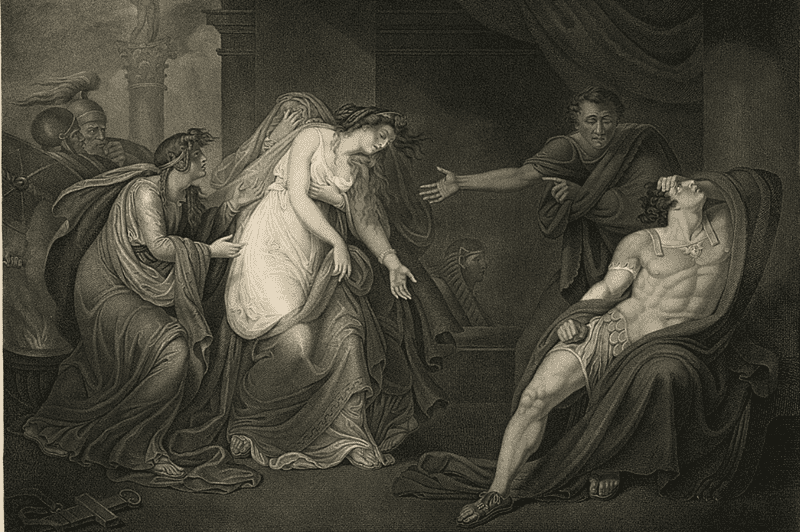 Image of one of the most famous historical love stories of all time, Cleopatra and Mark Antony