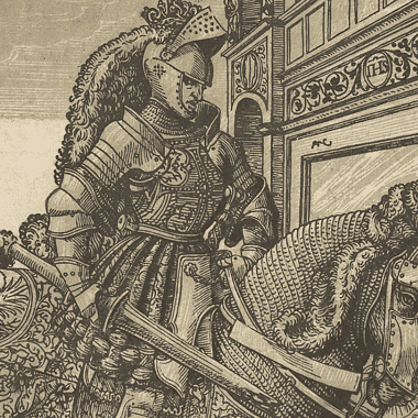 Image of St George on horseback, the patron saint of of all knights of England.