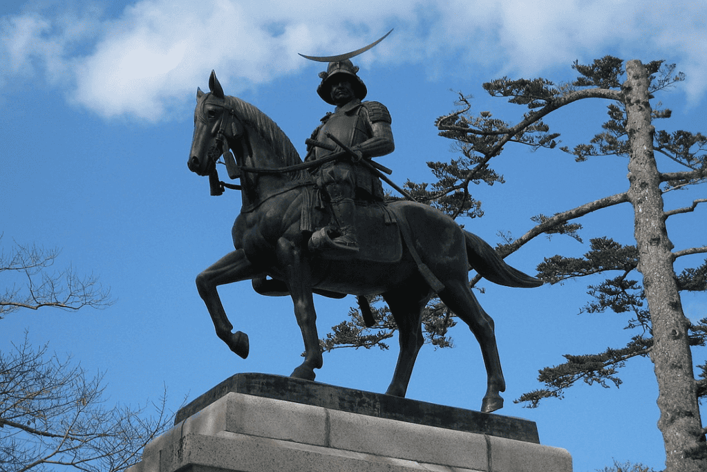 Image of a statue of Date Masamune
