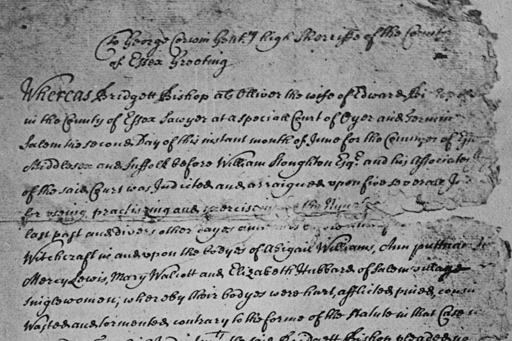 Image of a screen grab of Bridget Bishops