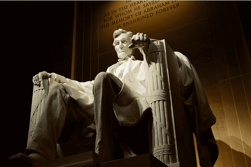 Image of the interior of the Lincoln Memorial in Washington D.C. for an article covering 10 fascinating facts about Abraham Lincoln.