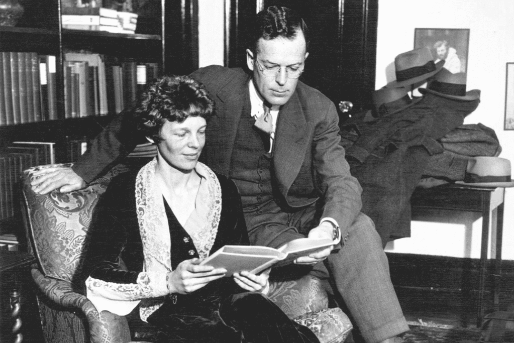 Amelia Earhart, pictured with her husband George Putnam.