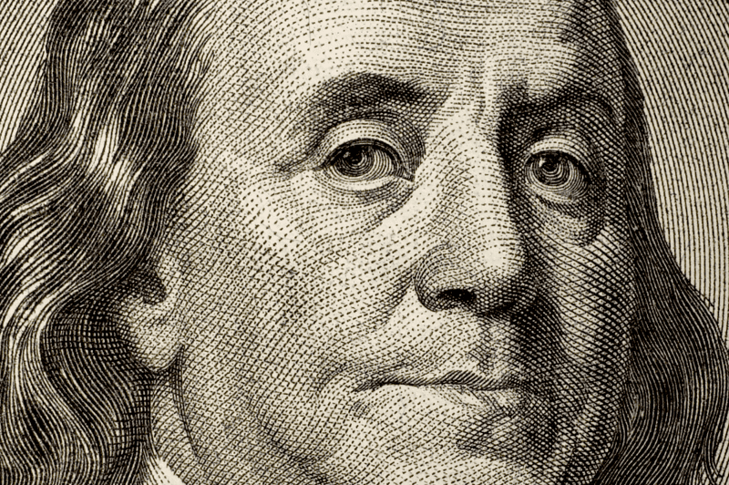 Image of Benjamin Franklin on the $100 bill for a blog post covering 10 interesting facts about Benjamin Franklin.