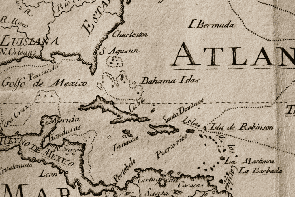 facts-about-charles-vane-turn-to-piracy Image of a map of the Carribean.