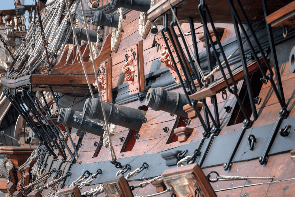 facts-about-charles-vane-ultimate-fate Image of the broadside of an 18th century tall ship.